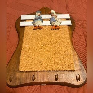 Vintage Country goose recipe board with hooks
